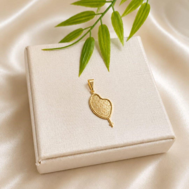 PINGENTE TERÇO COM PAI NOSSO BANHADO A OURO 18K