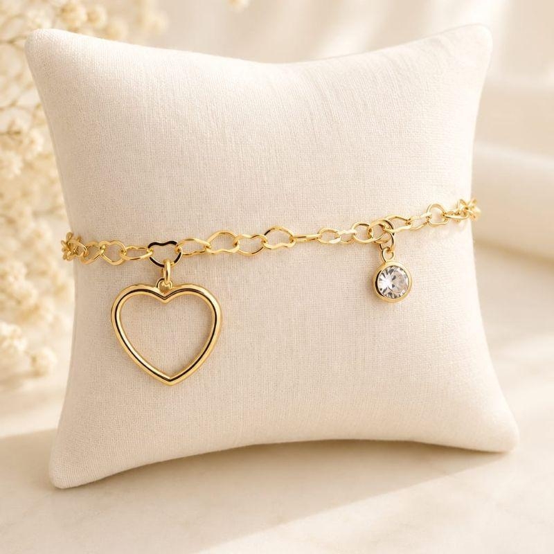 PULSEIRA CORACAO VAZADO ZIRC