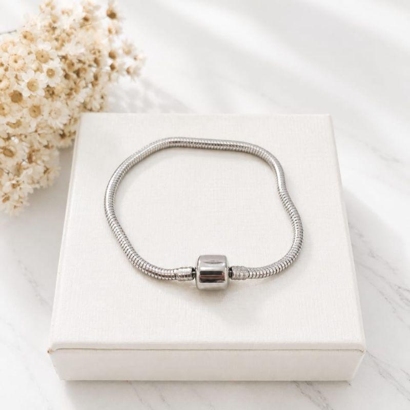 Pulseira de berloque fecho tambor 19cm
