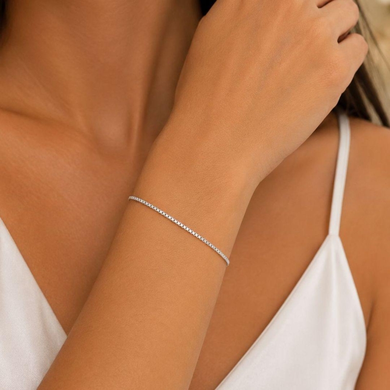 PULSEIRA DE PRATA 925 VENEZIANA FINA