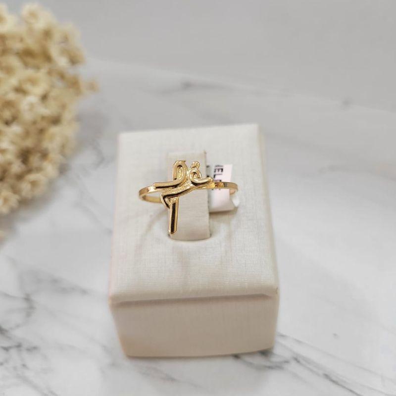ANEL FÉ BANHADO A OURO 18K