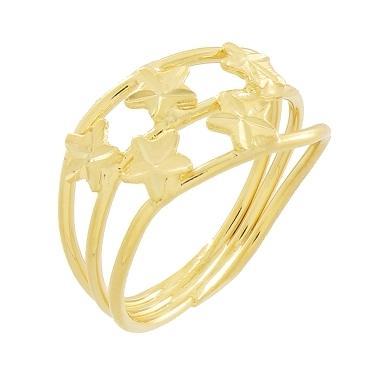 ANEL OURINHO COM CINCO ESTRELAS BANHADO A OURO 18K