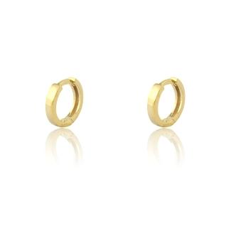 Argolinha pequena clic articulavel elo quadrado banhado a ouro 18k