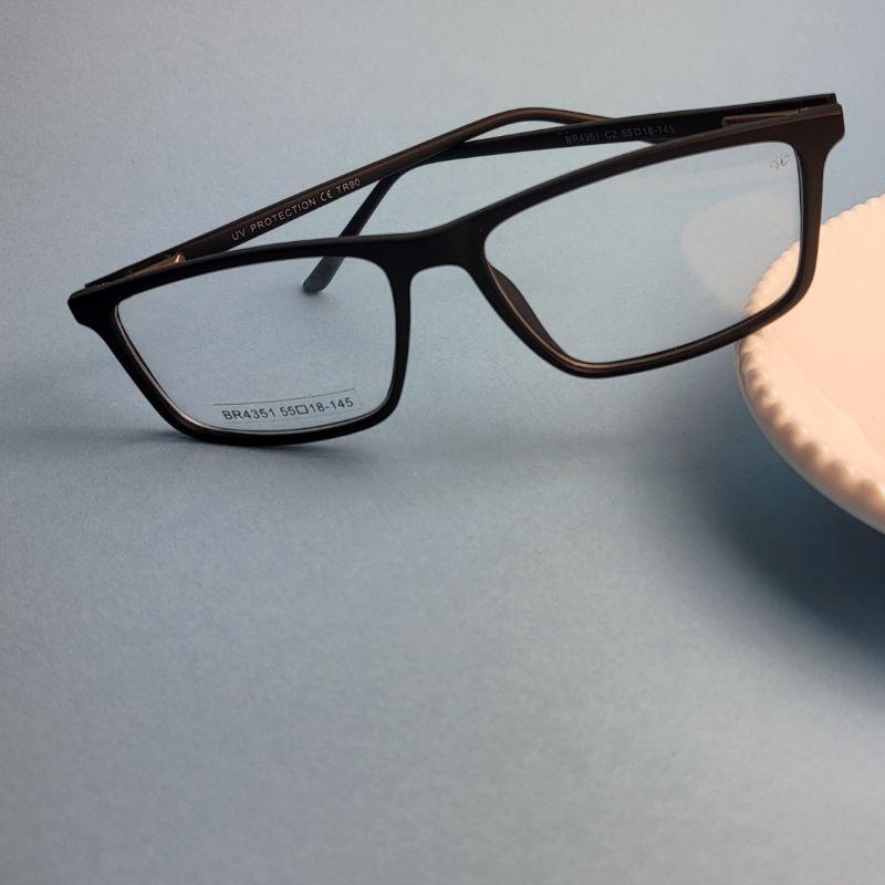 Armacao para oculos de grau quadrado acetinado masculino preto perna fina