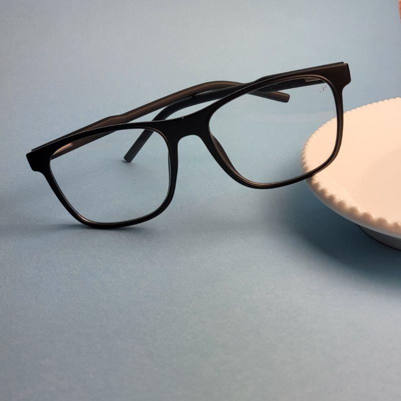 Armacao para oculos de grau quadrado grande acetinado masculino preto