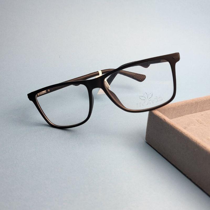 Armacao para oculos de grau quadrado maior masculino na cor preta com vermelho