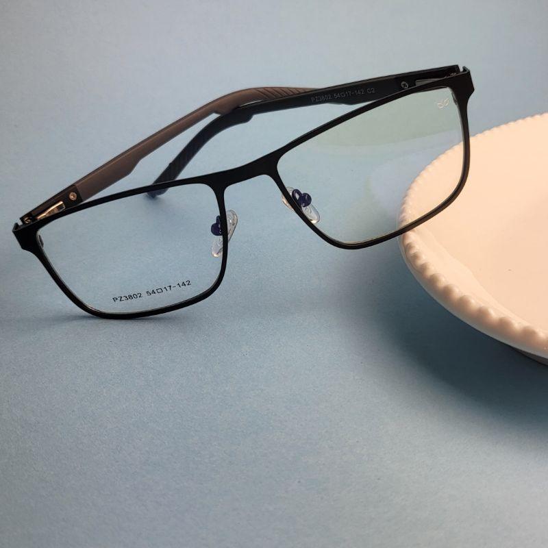 Armacao para oculos de grau quadrado masculino parafusado ferro preto