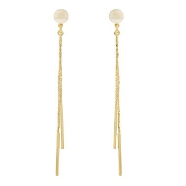 BRINCO BASE PÉROLA COM CORRENTE DUPLA VENEZIANA BANHADA A OURO 18K