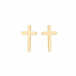BRINCO CRUZ LISA BANHADO A OURO 18K
