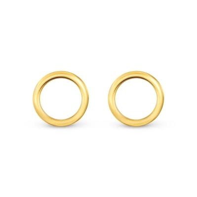 BRINCO ELO REDONDO VAZADAO PEQUENO BANHADO A OURO 18K