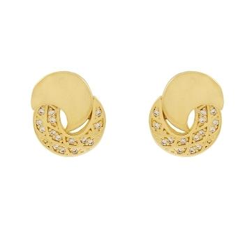BRINCO LISO E CRAVEJADO BANHADO A OURO 18K