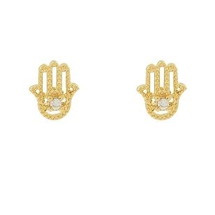 BRINCO MÃO COM UMA ZIRCÔNIA NO MEIO BANHADO A OURO 18K
