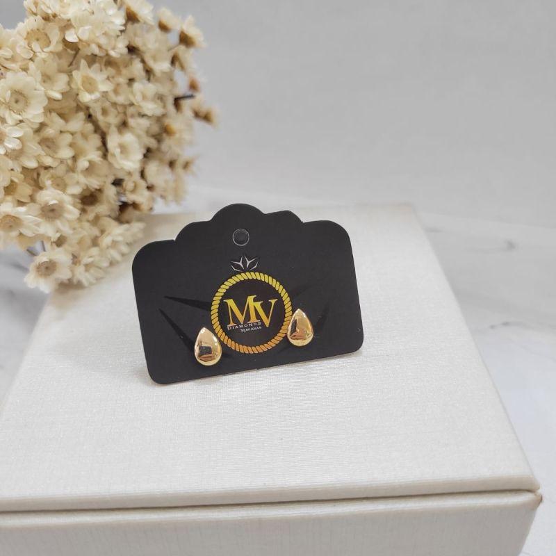 BRINCO MINI GOTA CHEIA BANHADA A OURO 18K