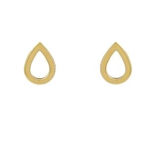 BRINCO MINI GOTA VAZADA BANHADA A OURO 18K