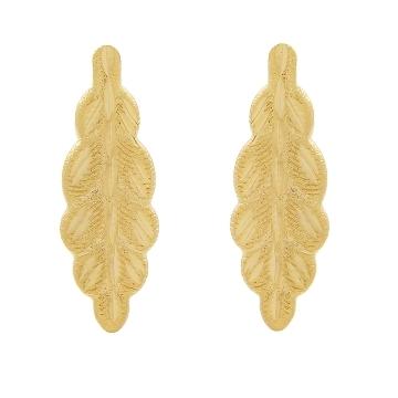 BRINCO OURINHO FOLHA TRABALHADA BANHADO A OURO 18K