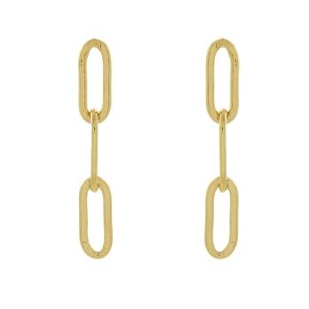 Brinco tres elos cartie banhado a ouro 18k