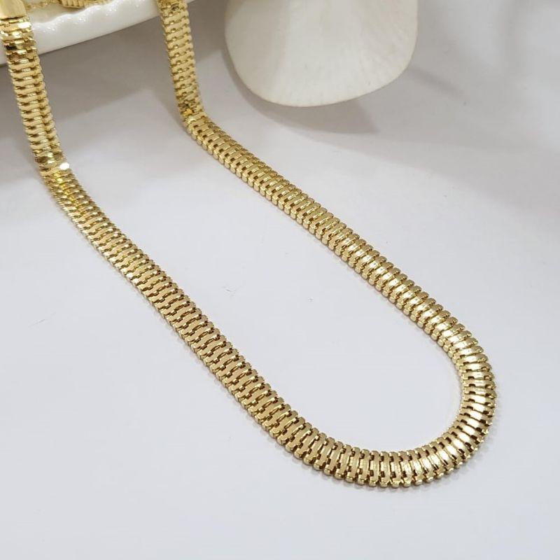 Chocker oca achatada banhada a ouro 18k
