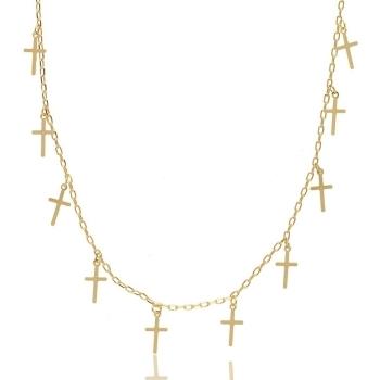 CHOKER COM PINGENTE CRUZ BANHADO A OURO 18K