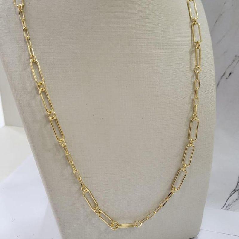 Colar elo cartie 5x3 banhado a ouro 18k TAM48CM