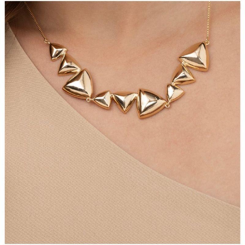 Colar triangulos banhado no ouro 18k