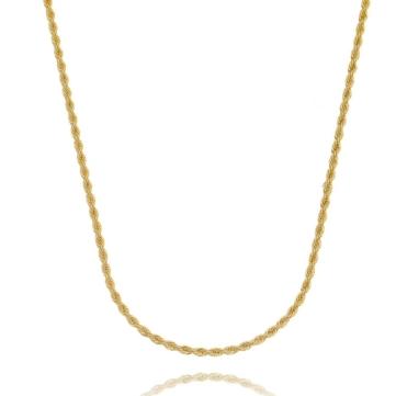 Corrente cabo de aco 2,5mm banhado a ouro 18K