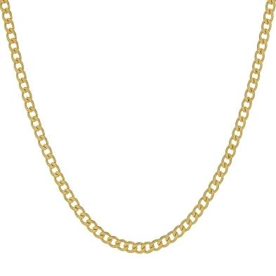 Corrente elo grumet curto banhado a ouro 18K