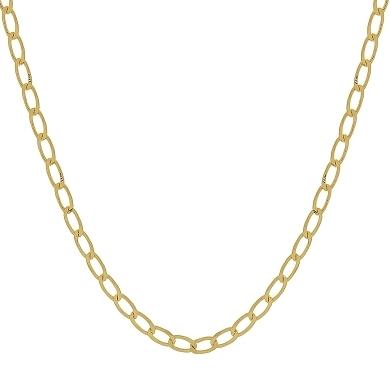 Corrente elo grumet longo banhado a ouro 18K