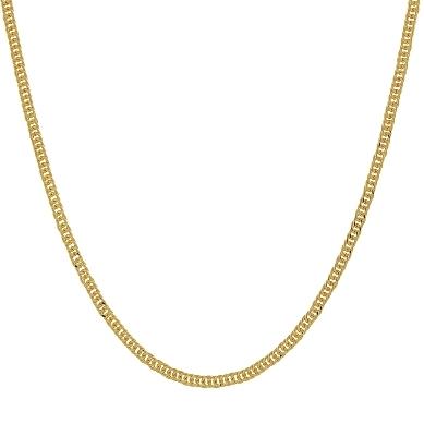 Corrente grume dupla lixada banhado a ouro 18k