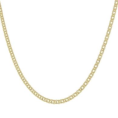 Corrente losanglo duplo laminado fio 0.50 banhado a ouro 18k