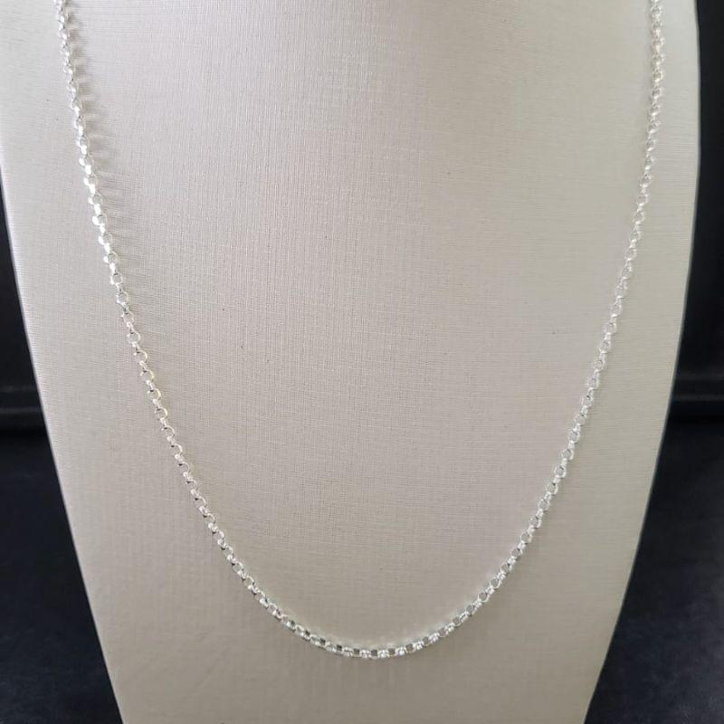 Corrente masculino elo portugues quadrado diamantada f035 prata 925