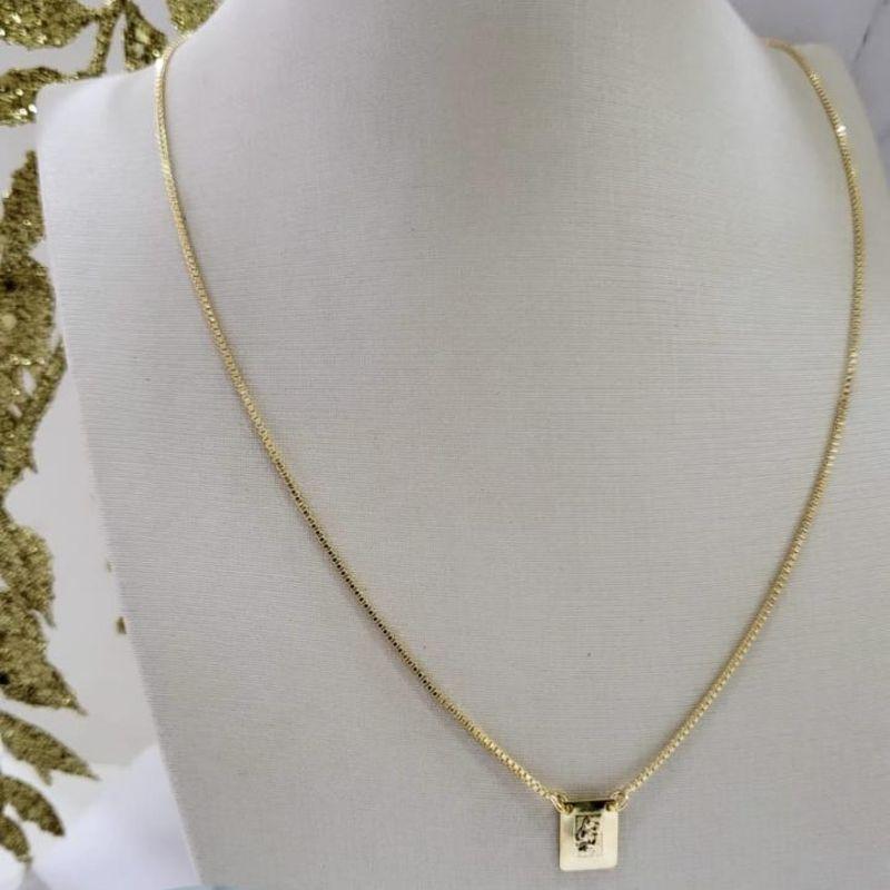 Escapulario sagrado coracao de jesus e nossa senhora do carmo banhado a ouro 18K