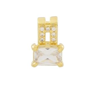 PINGENTE C 1 PEDRA RETANGULAR E 2 FILEIRAS DE ZIRCONIAS BANHADO A OURO 18K