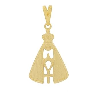 PINGENTE DIAMANTADO FOSCO NOSSA SENHORA APARECIDA BANHADO A OURO 18K