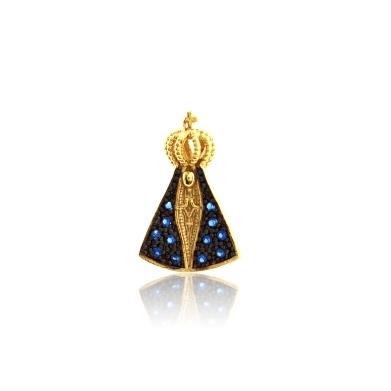 PINGENTE NOSSA SENHORA APARECIDA BANHADO A OURO 18K