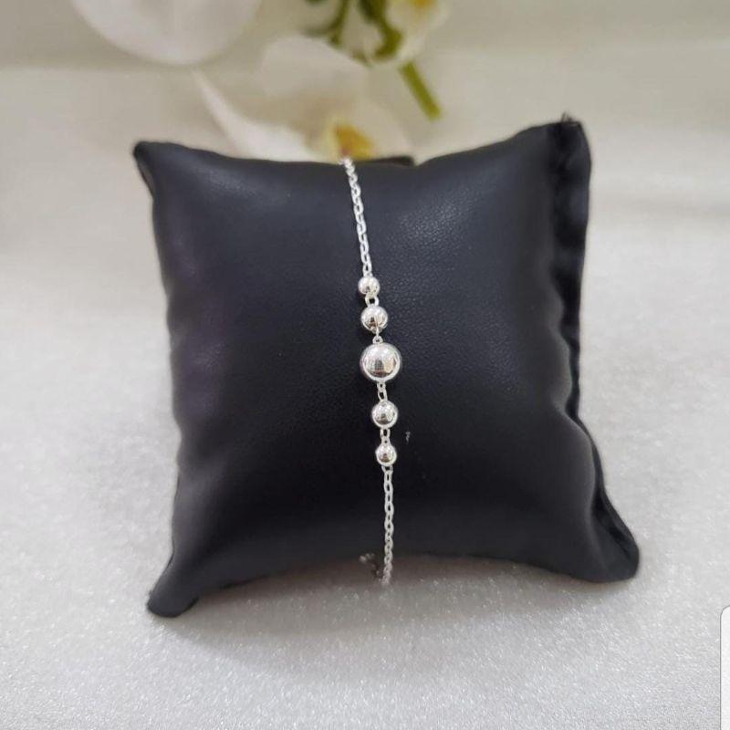 PULSEIRA DE PRATA 925 COM QUATRO BOLAS PEQUENAS E UMA GRANDE