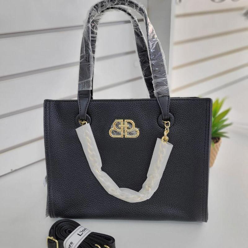 Bolsa feminina lace & lore cor preta com elos grandes MG-20220