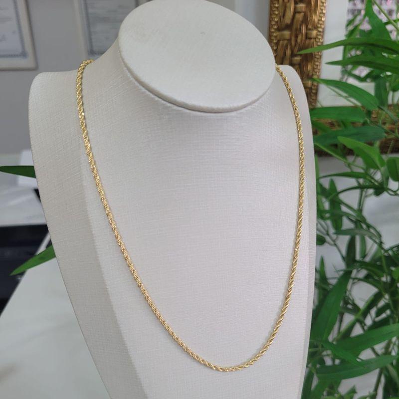 Corrente cabo de aco 2mm banhado a ouro 18K TAM40CM