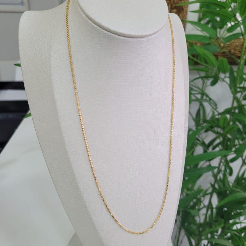 Corrente veneziana sem extensor um pouco mais grossa  banhado a ouro 18K TAM45CM