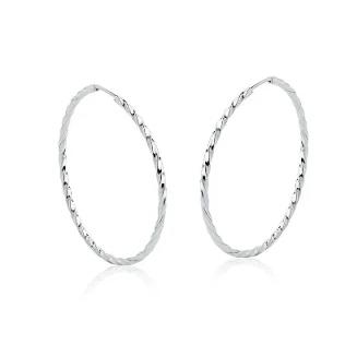 ARGOLA REDONDA TORCIDA PRATA M 4CM