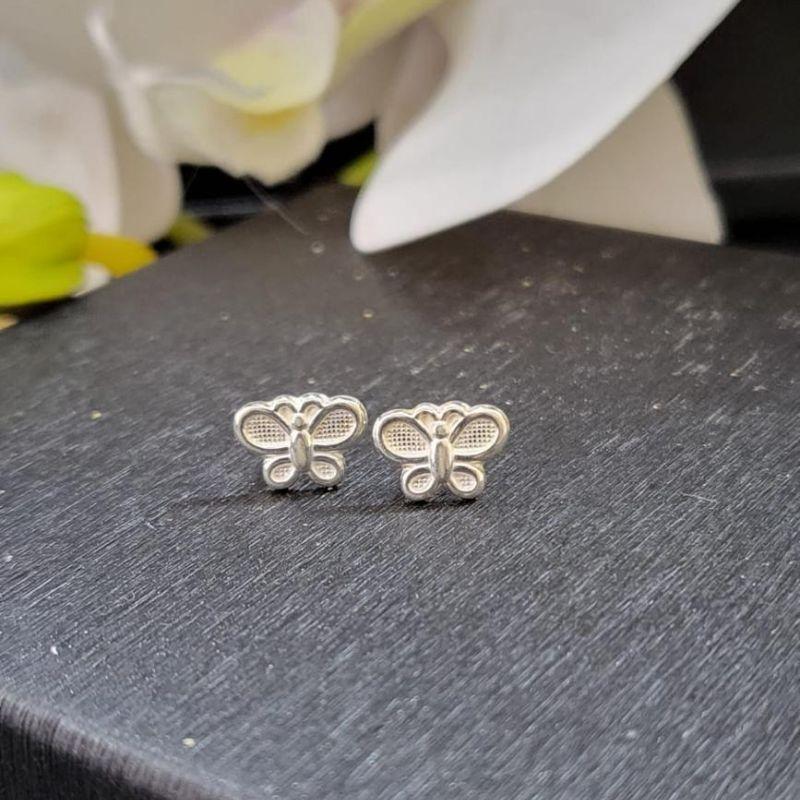 BRINCO BORBOLETA PRATA 925