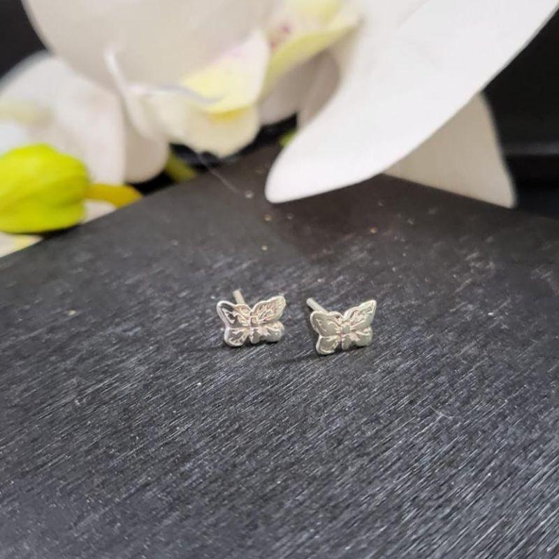 BRINCO BORBOLETA PRATA 925