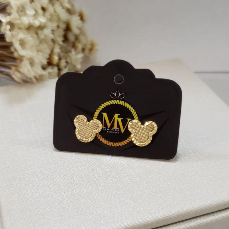 BRINCO OURINHO MICKEY PEQUENO BANAHADO A OURO 18K
