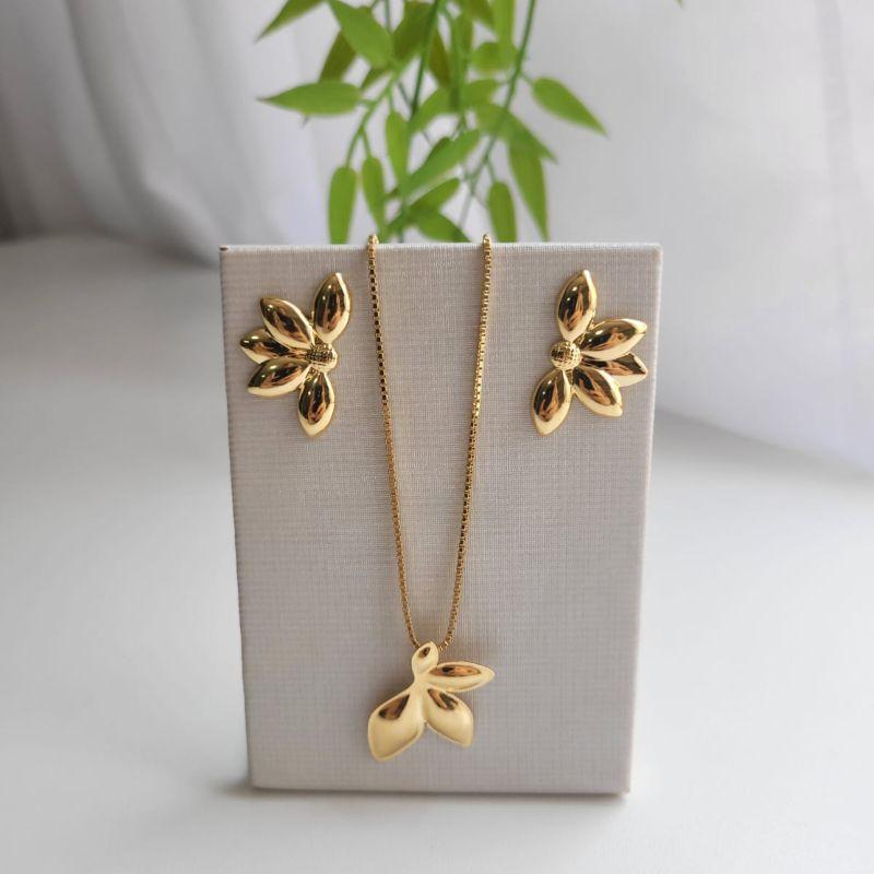 CONJUNTO MEIA FLOR ABAULADA