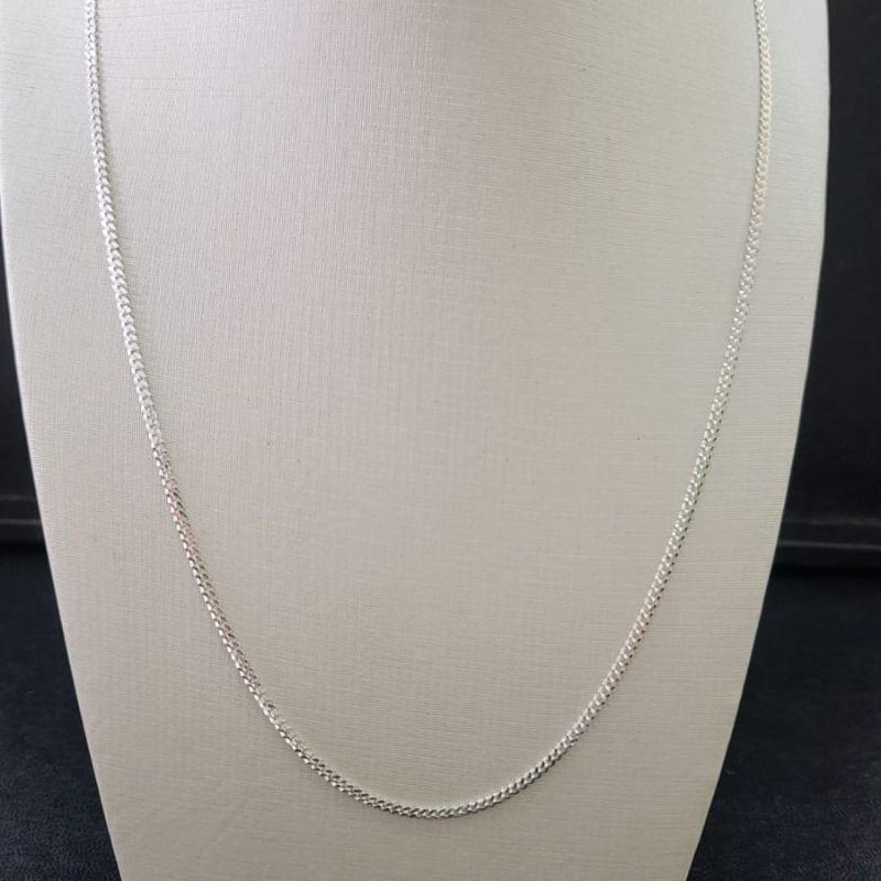 Corrente masculina elo grumet fina flat f050 prata 925 TAM50CM