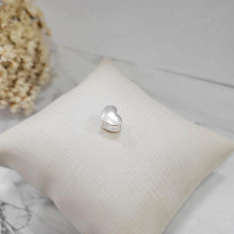 Pingente coracao cheio duplo liso  prata 925