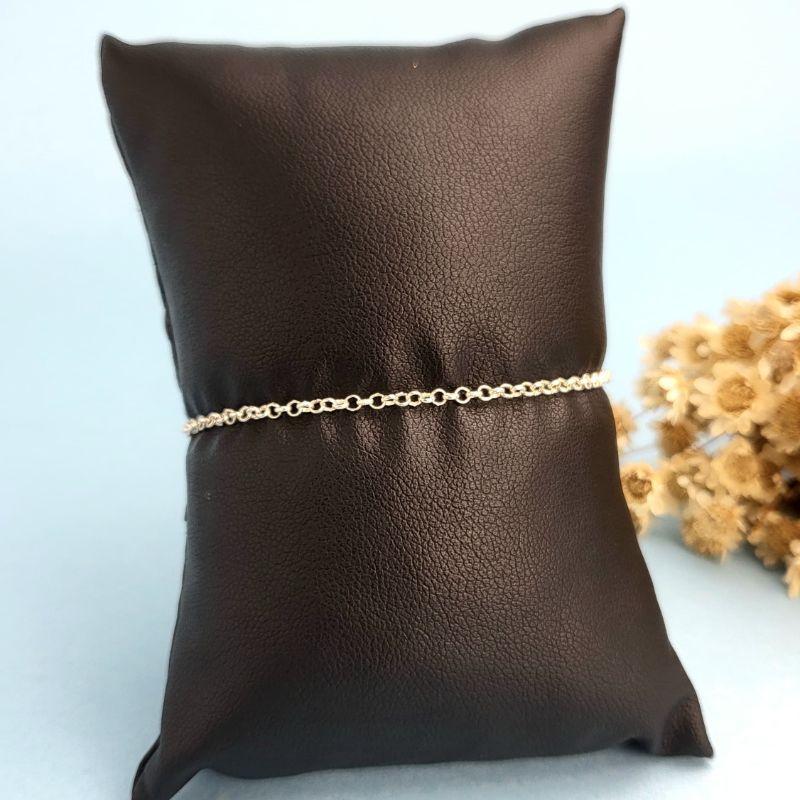 Pulseira elo portugues 1mm prata 925 TAM18CM