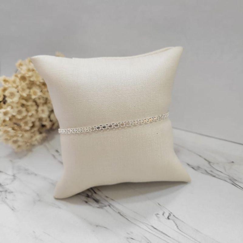 Pulseira feminina bismark renda dois fios f050 prata 925 TAM18,5CM