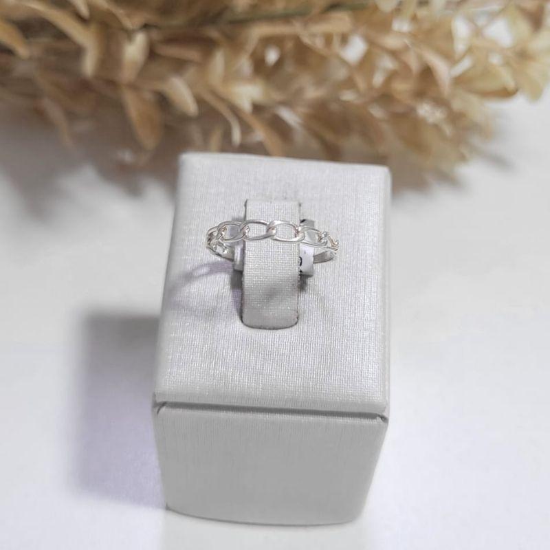 Anel 9 elos   prata 925