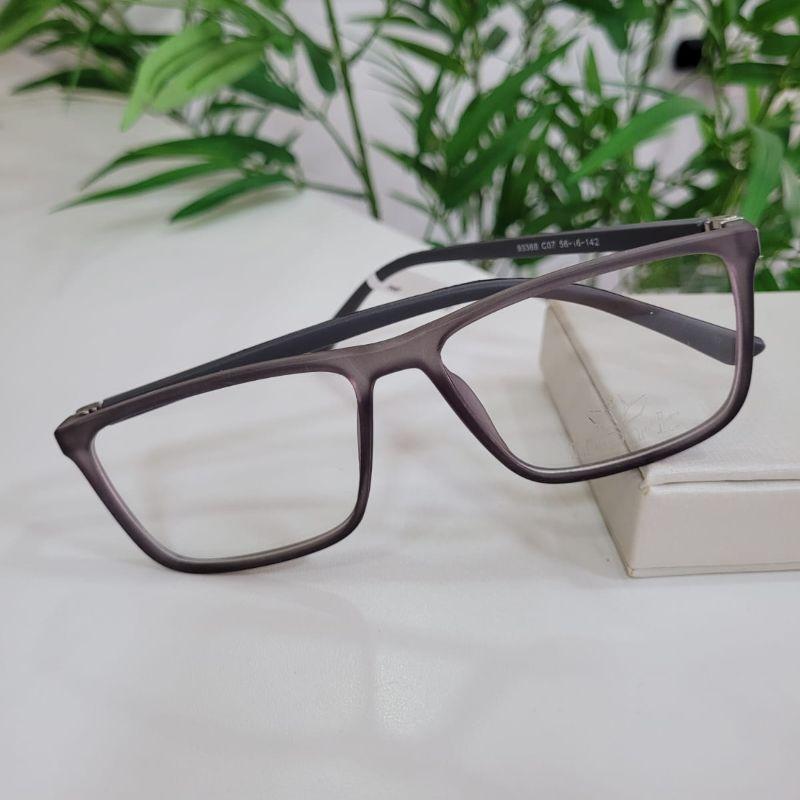 Armacao para oculos de grau quadrado grande masculino na cor grafite fosco