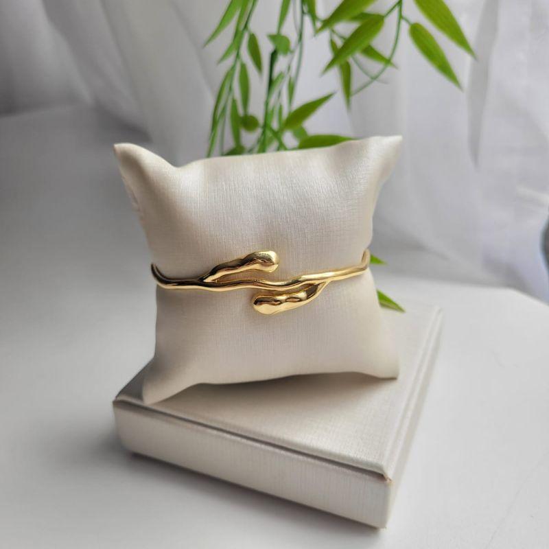 Bracelete organico banhado no ouro 18k